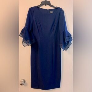 Navy Handkerchief Sleeve Dresss